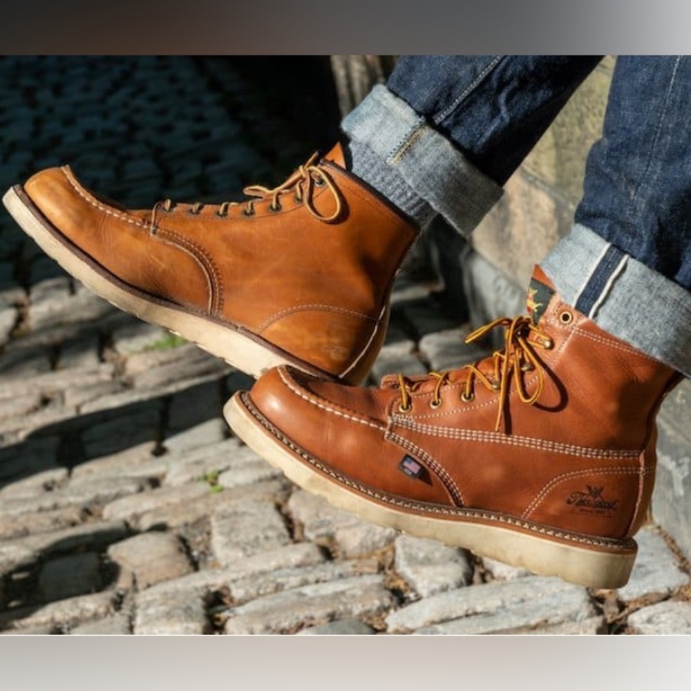 Thorogood American heritage 6" tobacco moc toe Tan work boots for men size 7.5D